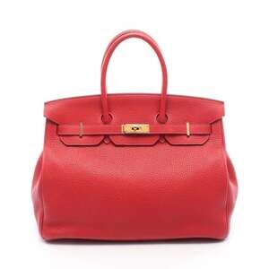 Hermes Hermès Birkin 35 Handbag in Taurillon Clemence Leather, Red, Women's, ...